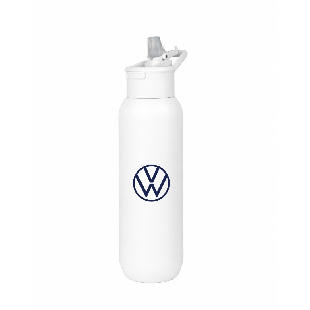 TOLEDO - Hans Larsen Double Wall Bottle with Straw 600 ml - White - Flasks & Bottles - Eco-Friendly Corporate Gifts Dubai