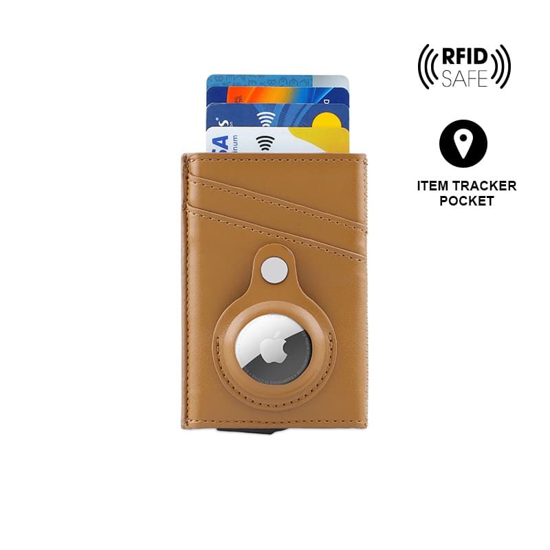 TROMSI - Santhome® PU Card Holder with Santhome Tag pocket - Tan - Mobile & Phone Accessories & Card Holders & Wallets - Eco-Friendly Corporate Gifts Dubai