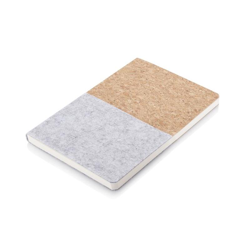 TROSA - eco-neutral Recycled Felt & Cork Soft Cover Notebook - Notebooks, Pads & Folders - Eco-Friendly Corporate Gifts Dubai