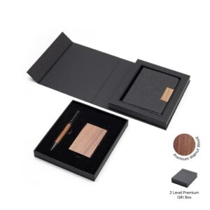 TULUM - SANTHOME Gift set with Notebook, Pen and Card Holder with Walnut Accents - Gift Sets - Eco-Friendly Corporate Gifts Dubai