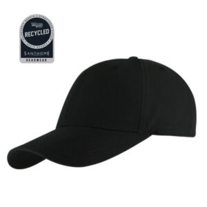 ULTRA - Santhome RPET 6 Panel DryNCool® Sport Cap - Black - Caps - Eco-Friendly Corporate Gifts Dubai