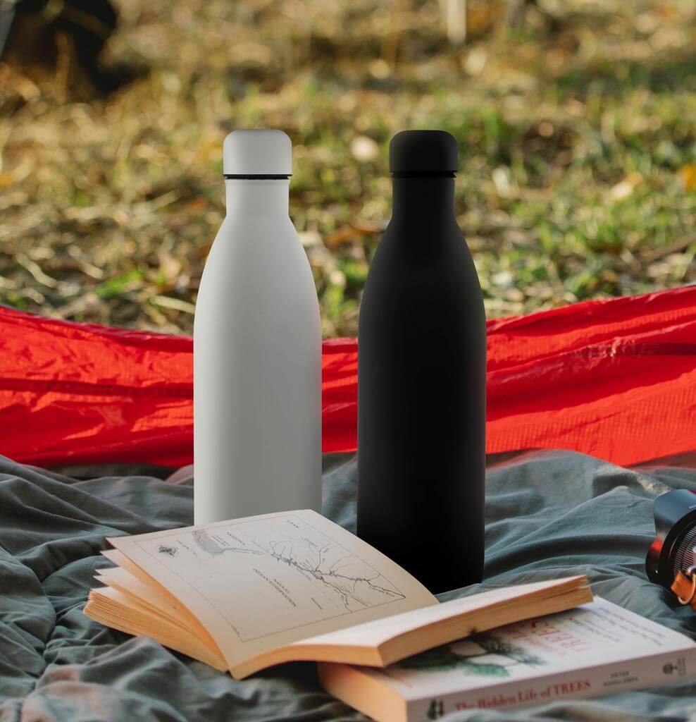 VALENCE - Soft Touch lnsulated Water Bottle - 1L - White - Flasks & Bottles & Mugs & Cups - Eco-Friendly Corporate Gifts Dubai
