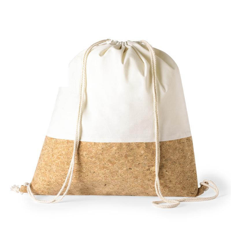 VOLGA - eco-neutral Recycled Cotton/Cork Drawstring Bag - Drawstring Bags - Eco-Friendly Corporate Gifts Dubai