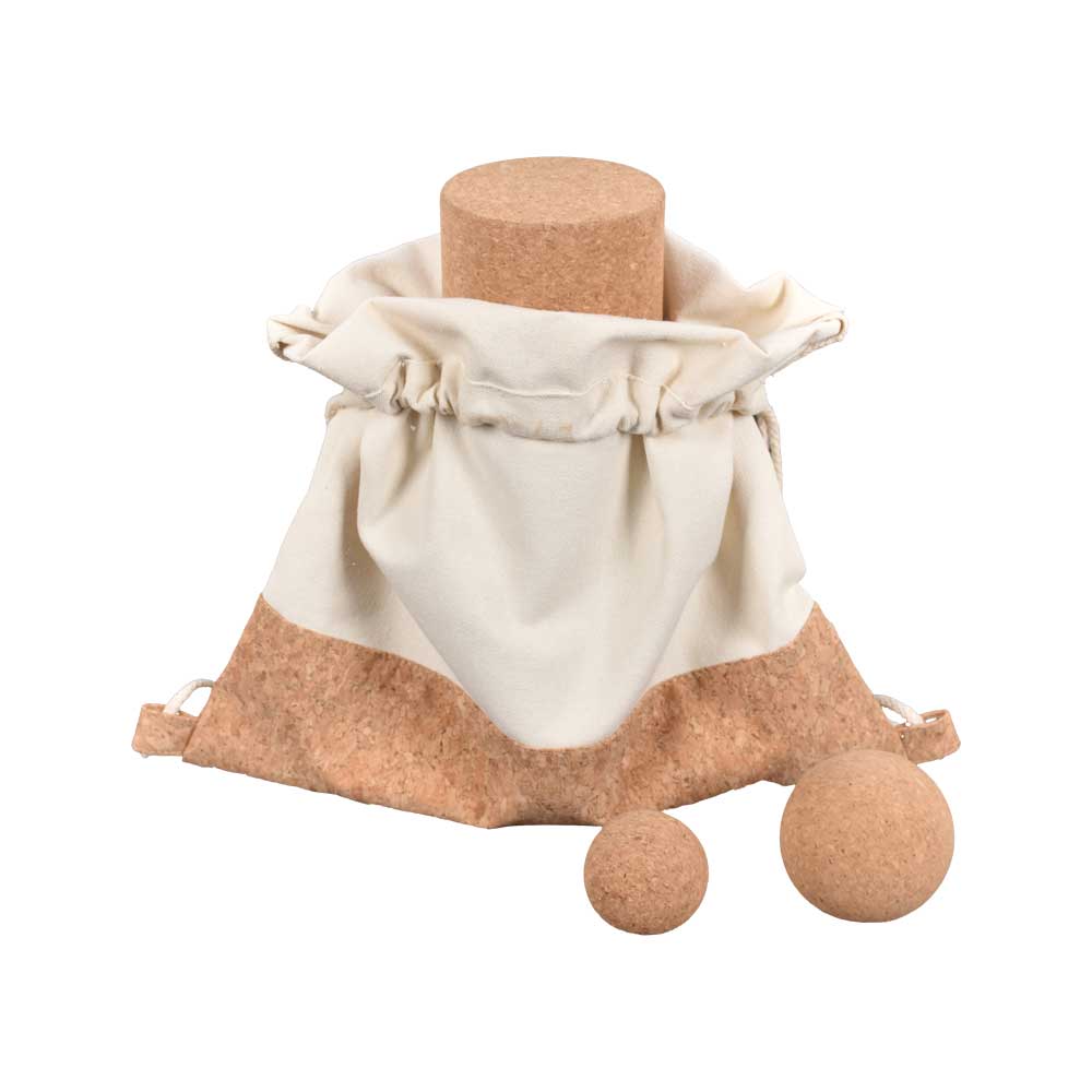 VOLGA - eco-neutral Recycled Cotton/Cork Drawstring Bag - Drawstring Bags - Eco-Friendly Corporate Gifts Dubai