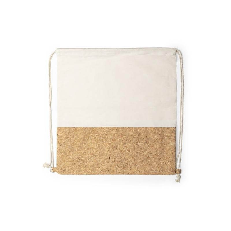 VOLGA - eco-neutral Recycled Cotton/Cork Drawstring Bag - Drawstring Bags - Eco-Friendly Corporate Gifts Dubai