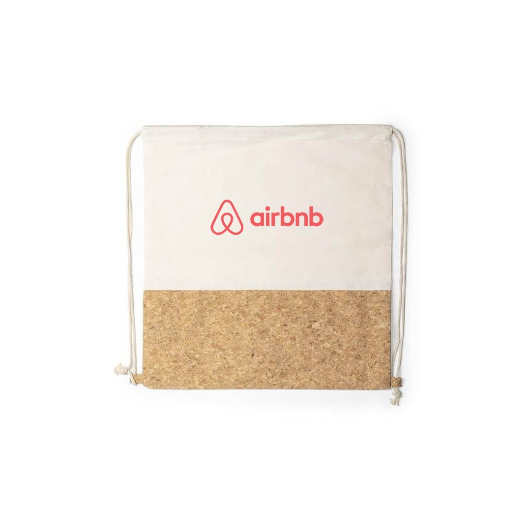 VOLGA - eco-neutral Recycled Cotton/Cork Drawstring Bag - Drawstring Bags - Eco-Friendly Corporate Gifts Dubai