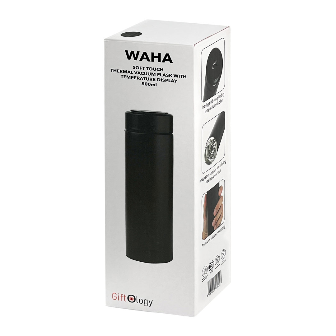 WAHA - Giftology Thermal Flask with LED Temperature Display 500ml - Black - Flasks & Bottles - Eco-Friendly Corporate Gifts Dubai