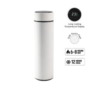 WAHA - Giftology Thermal Flask with LED Temperature Display 500ml - White - Flasks & Bottles - Eco-Friendly Corporate Gifts Dubai