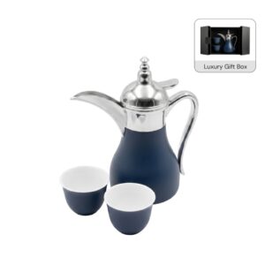 WESAL - Hans Larsen Dallah Nano Gift Set with 2 Cava Cups - Blue / Chrome - Mugs & Cups & Gift Sets - Eco-Friendly Corporate Gifts Dubai