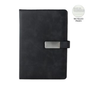 WINDSOR - Giftology A5 PU Magnet Closure Notebook - Black - Notebooks, Pads & Folders - Eco-Friendly Corporate Gifts Dubai