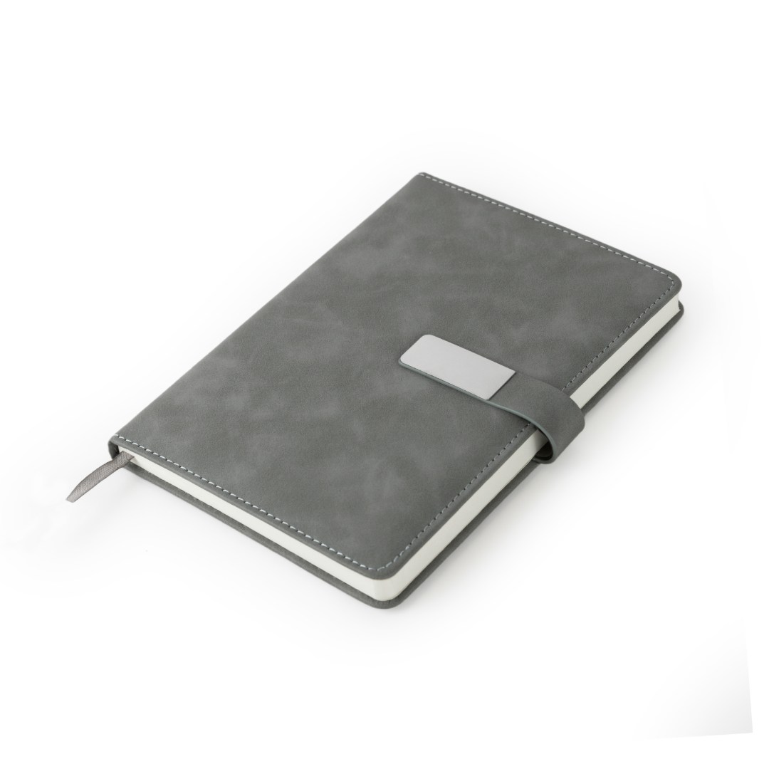 WINDSOR - Giftology A5 PU Magnet Closure Notebook - Grey - Notebooks, Pads & Folders - Eco-Friendly Corporate Gifts Dubai