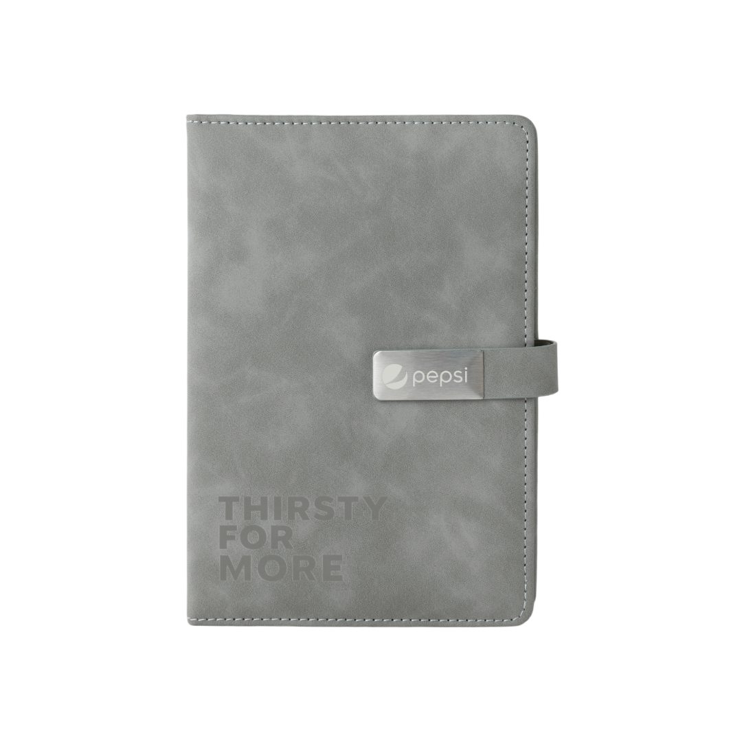 WINDSOR - Giftology A5 PU Magnet Closure Notebook - Grey - Notebooks, Pads & Folders - Eco-Friendly Corporate Gifts Dubai