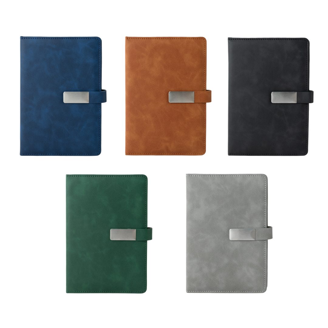 WINDSOR - Giftology A5 PU Magnet Closure Notebook - Grey - Notebooks, Pads & Folders - Eco-Friendly Corporate Gifts Dubai