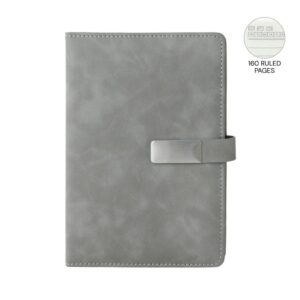 WINDSOR - Giftology A5 PU Magnet Closure Notebook - Grey - Notebooks, Pads & Folders - Eco-Friendly Corporate Gifts Dubai