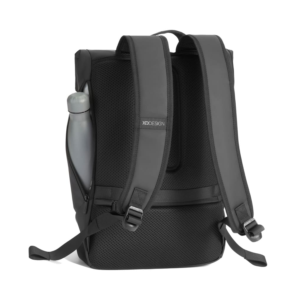 XDDESIGN Urban Water Resistant Flap-top Backpack - Black - Backpacks - Eco-Friendly Corporate Gifts Dubai