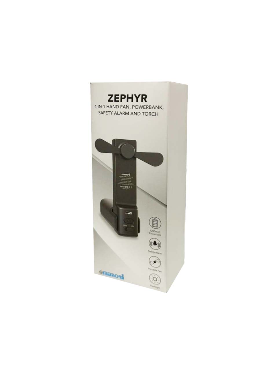 ZEPHYR - @memorii 4-in-1 Fan Powerbank, Safety Alarm & Torch - Black - Powerbanks & Travel Accessories & Hospitality - Eco-Friendly Corporate Gifts Dubai