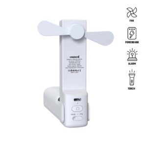 ZEPHYR - @memorii 4-in-1 Fan Powerbank, Safety Alarm & Torch - White - Powerbanks & Travel Accessories & Hospitality - Eco-Friendly Corporate Gifts Dubai